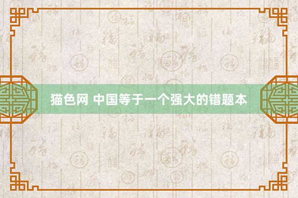 猫色网 中国等于一个强大的错题本