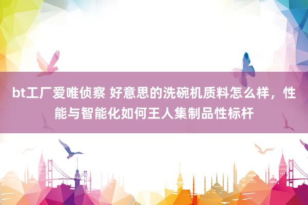bt工厂爱唯侦察 好意思的洗碗机质料怎么样，性能与智能化如何王人集制品性标杆