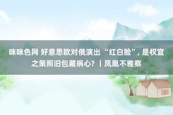 咪咪色网 好意思欧对俄演出 “红白脸”, 是权宜之策照旧包藏祸心? 丨凤凰不雅察