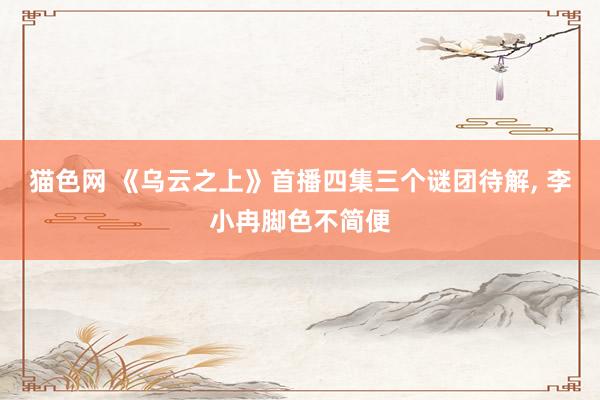 猫色网 《乌云之上》首播四集三个谜团待解, 李小冉脚色不简便