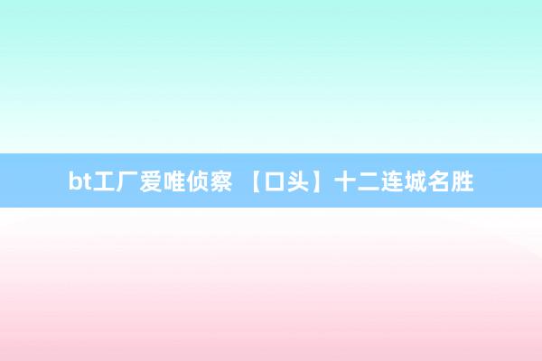 bt工厂爱唯侦察 【口头】十二连城名胜